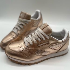 Reebok Classic Rose Gold Metallic Sneakers